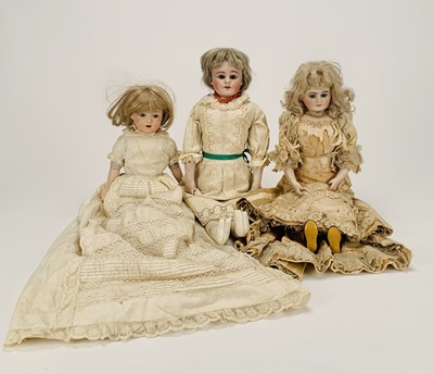 Lot 410 - Three German bisque-headed dolls