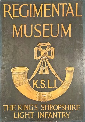 Lot 186 - Display sign for the KSLI Regimental Museum