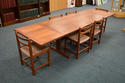 Lot 475 - A Scandinavian teak dining table and chairs, Ulferts, Sweden