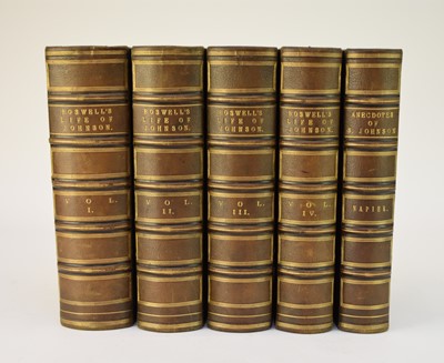 Lot 22 - BOSWELL, James, Life of Samuel Johnson.  Edited by Alexander Napier.  5 vols