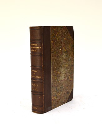 Lot 1155 - LOWNDES, William Thomas, Bibliographer's Manual of English Literature. New edn revised by Henry G Bohn. 6 vols 1864. Half brown morocco (6)