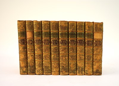 Lot 1157 - SHAKESPEARE, William. Works. Edited by Edward Capell. 10 vols, J & R Tonson (Colophon: From the Press of Dryden Leach, in Crane Court, Febr. 23 1768)