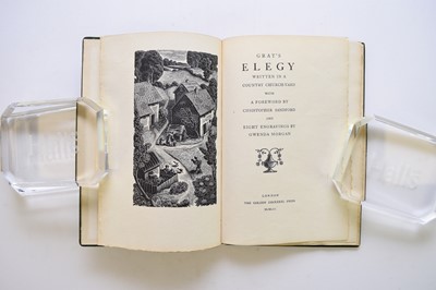 Lot 1178 - GOLDEN COCKEREL PRESS. Gray's Elegy, with 8 engravings by Gwenda Morgan. 1946. No. 46/80 specially bound copies out of a total edition of 750.