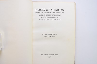 Lot 1182 - GOLDEN COCKEREL PRESS, Roses of Sharon, 1937, 12 wood engravings by Mary Groom.