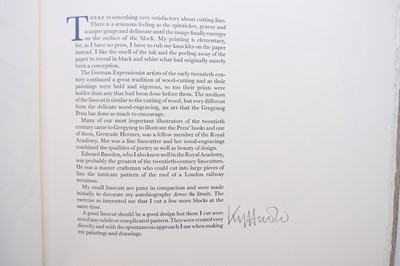Lot 1186 - GREGYNOG PRESS. WILLIAMS, Kyffin. Cutting images. A selection of linocuts. Oblong 4to