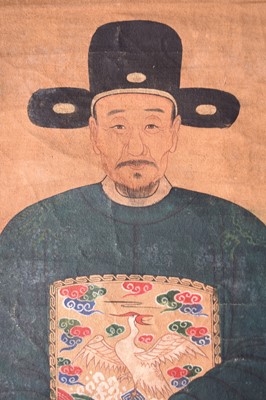 Lot 83 - A pair of Chinese ancestor portraits, early Republic period