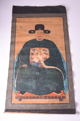 Lot 83 - A pair of Chinese ancestor portraits, early Republic period