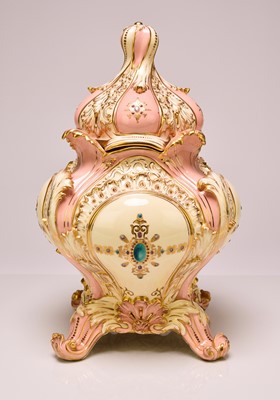 Lot 179 - Coalport 'jewelled' vase and cover, circa 1885