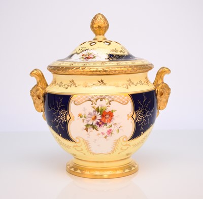 Lot 76 - Large Coalport pot pourri vase and cover, circa 1900-1910