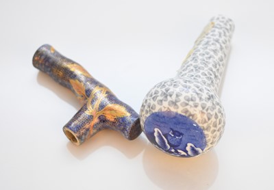Lot 40 - Rare Coalport cane and parasol handles