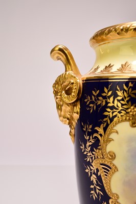Lot 182 - A pair of Coalport vases by J.H Plant, circa 1900-1910