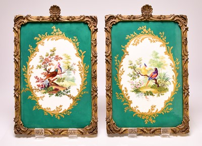 Lot 185 - A pair of English porcelain rectangular plaques attributed to Coalport