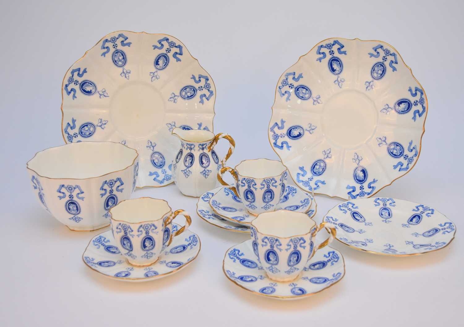 Lot 43 - Coalport tea service, late 19th century