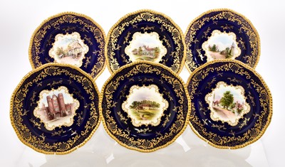 Lot 187 - A set of six Coalport dessert plates, early 20th century