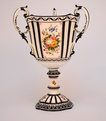 Lot 49 - Unusual Coalport trophy vase, early 20th century