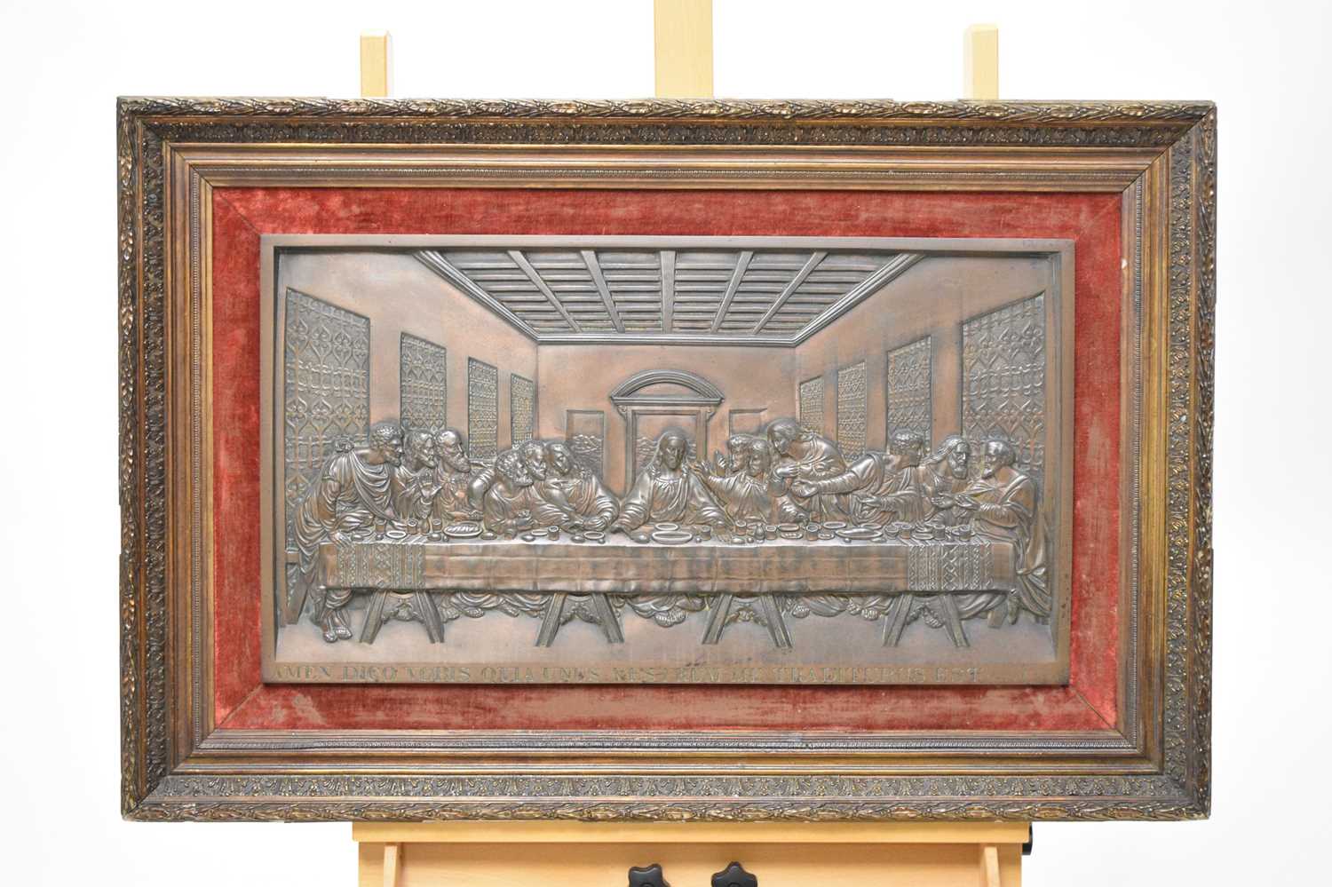 Lot 402 - A Coalbrookdale cast bronze plaque of the Last Supper