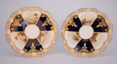 Lot 77 - A pair of Coalport plates with pierced rims, circa 1850-60