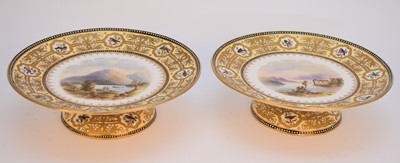 Lot 52 - A pair of Coalport dessert comport dishes, circa 1880