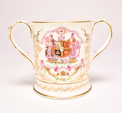 Lot 193 - Rare Coalport presentation loving cup, circa 1860