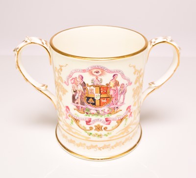 Lot 193 - Rare Coalport presentation loving cup, circa 1860