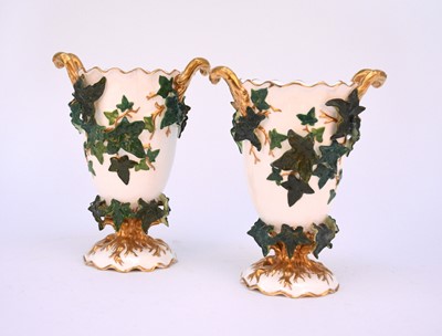 Lot 53 - Pair of Coalport vases and a teapot