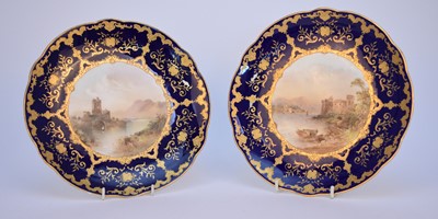 Lot 54 - A pair of Coalport plates by J.H Plant, late 19th/early 20th century