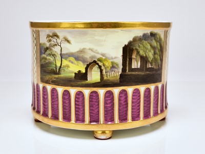 Lot 199 - Coalport 'Buildwas Abbey' bough pot, circa 1810