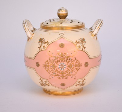 Lot 123 - Unusual Coalport pot pourri vase and cover