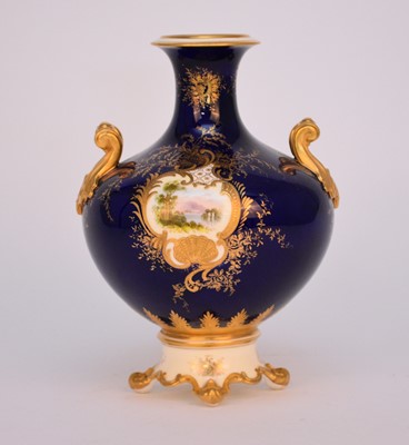 Lot 59 - Coalport twin-handled landscape vase, late 19th/early 20th century