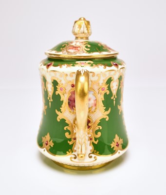 Lot 204 - Coalport agate twin-handled tea caddy or sugar box, circa 1900-10