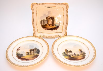 Lot 61 - Coalport dessert wares in the rare early landscape design, circa 1820-25