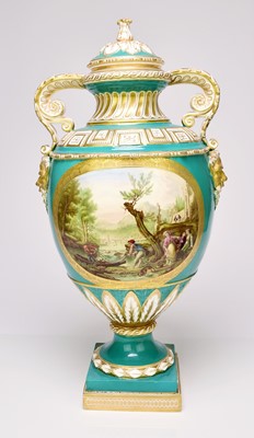 Lot 205 - A large Coalport vase and cover, circa 1855-60