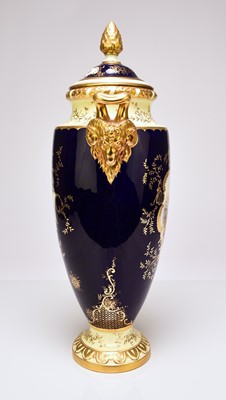 Lot 207 - Large Coalport 'Loch Lomond' vase and cover, circa 1910
