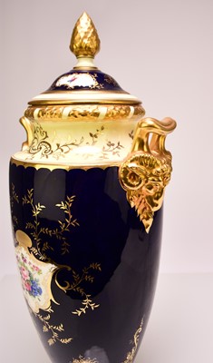 Lot 207 - Large Coalport 'Loch Lomond' vase and cover, circa 1910