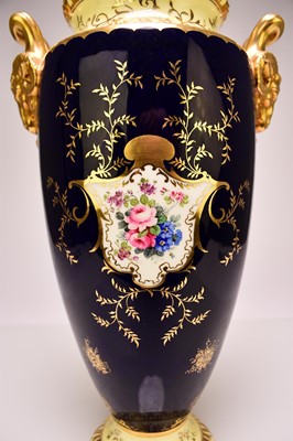 Lot 207 - Large Coalport 'Loch Lomond' vase and cover, circa 1910