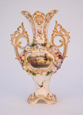 Lot 66 - A good Coalport vase painted with a view of Walcot Hall, Lydbury North