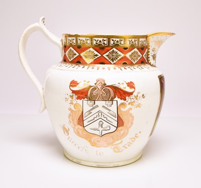 Lot 148 - 'Success to Trade' jug named to T. Webster, dated 1821