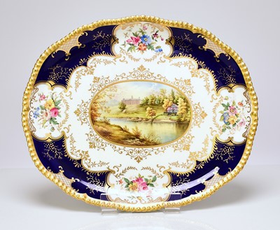 Lot 211 - A Coalport oval batwing tray for the Shropshire Horticultural Society, dated 1926