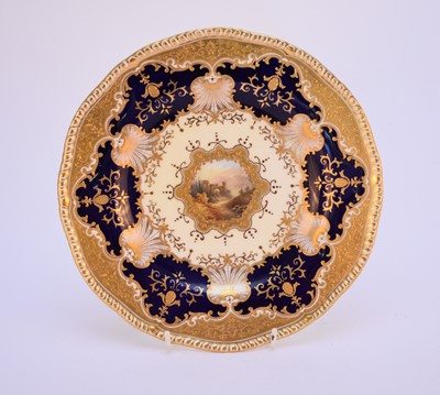 Lot 80 - Coalport dessert plate decorated with the Ruins of Brunnenberg