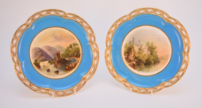 Lot 83 - Three Coalport plates, 19th century