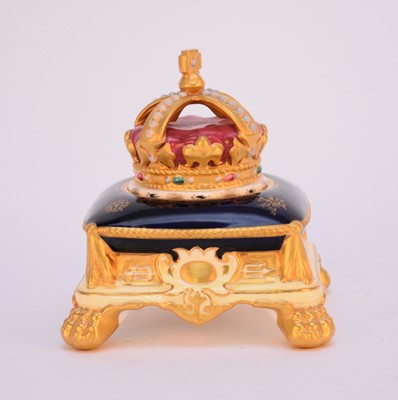 Lot 84 - Coalport George V 1911 Coronation inkwell and cover