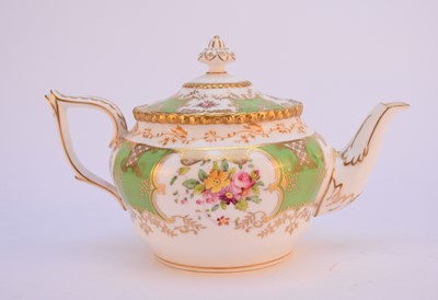 Lot 87 - Coalport green batwing teapot and cover, early 20th century