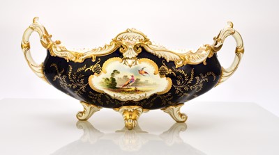 Lot 218 - Coalport 'Fancy Birds' centrepiece vase, circa 1900-10