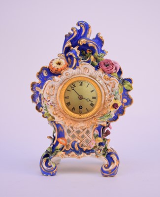 Lot 90 - Coalport 'Coalbrookdale' mantel timepiece, circa 1830-35