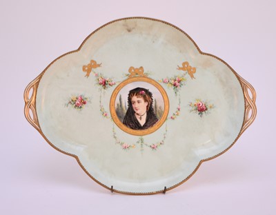 Lot 93 - An unusual Coalport quatrefoil tray, circa 1`861-75