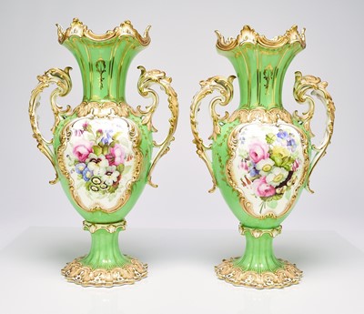 Lot 230 - Pair of Coalport vases, circa 1830-40