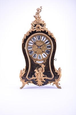 Lot 181 - A Louis XV style gilt metal mounted boulle bracket clock, 19th century