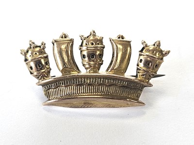 Lot 28 - Royal Navy and Merchant Service 9ct gold sweetheart brooch