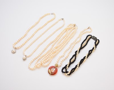 Lot 295 - A collection of seven cultured pearl necklaces