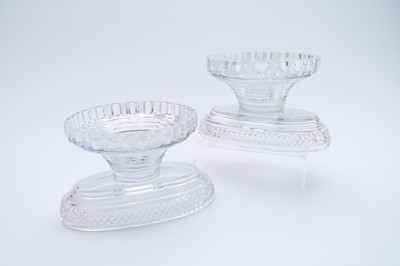 Lot 145 - Pair of Regency Anglo-Irish cut glass pineapple stands